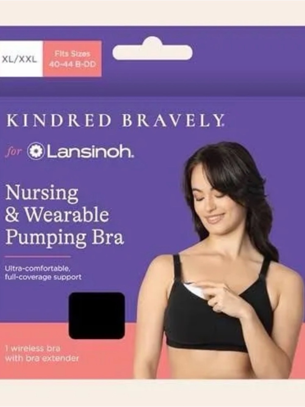 Kindred Bravely Black Nursing & Pumping Bra Wireless Support